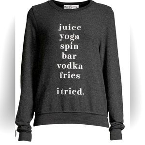 WildFox XS “juice yoga spin vodka” sweatshirt